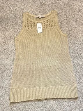 LOFT Beige Knit Tank Top
